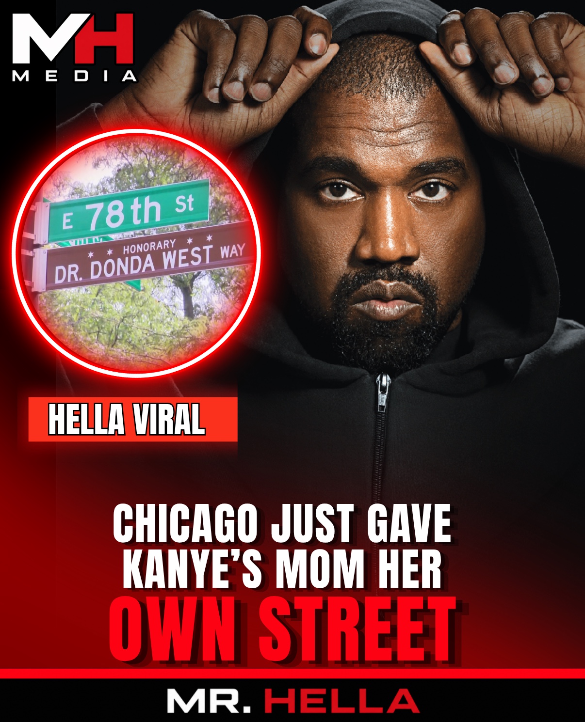 Ye Returns to Chicago for ‘Dr. Donda West Way’ Street Dedication