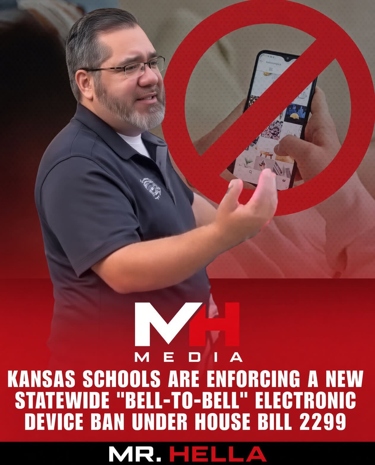 Kansas started the 2026–27 year under House Bill 2299: personal phones, tablets, smartwatches, and wireless earbuds off