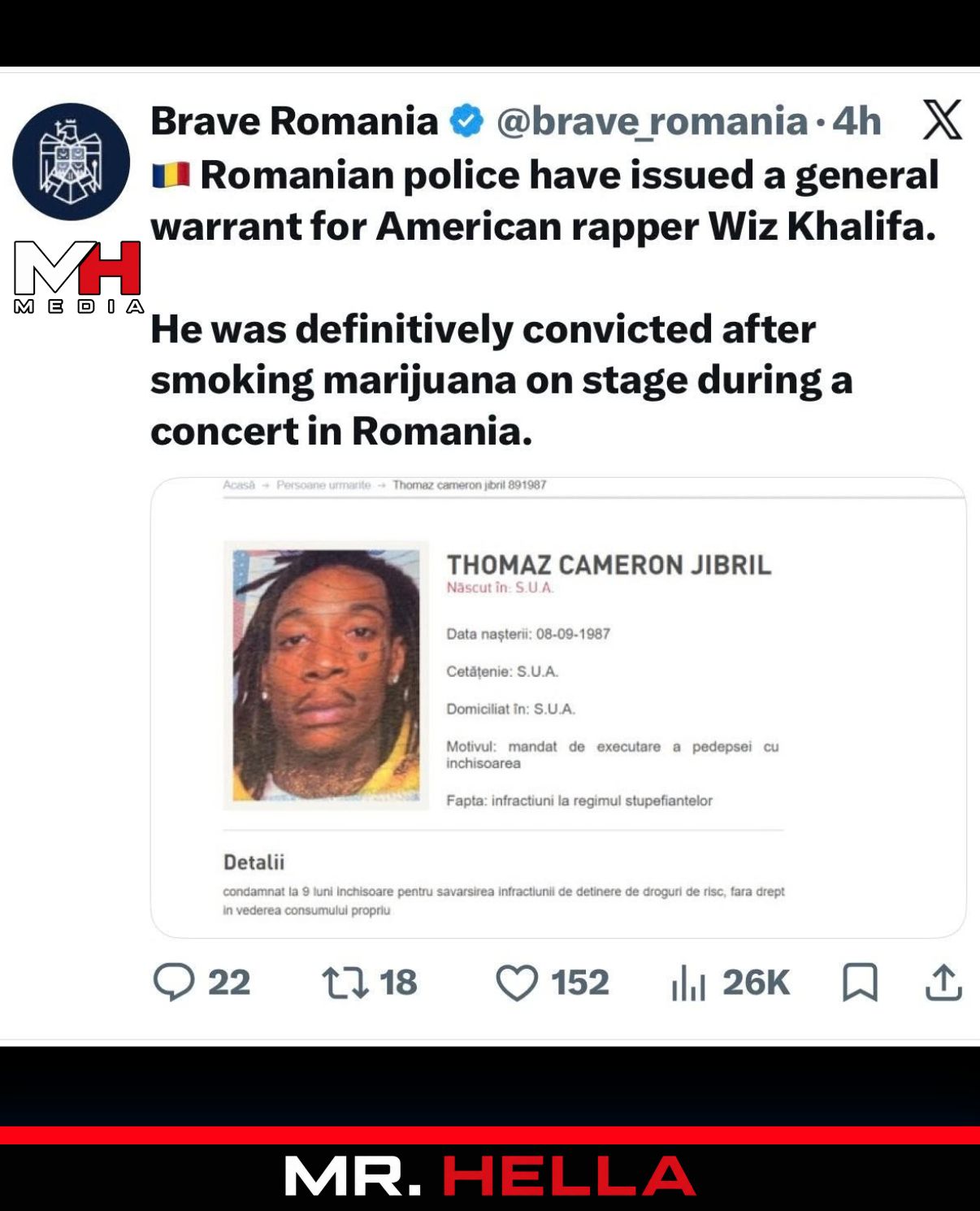 Wiz Khalifa Has Been Added to Romanian Police’s Wanted List — image 2