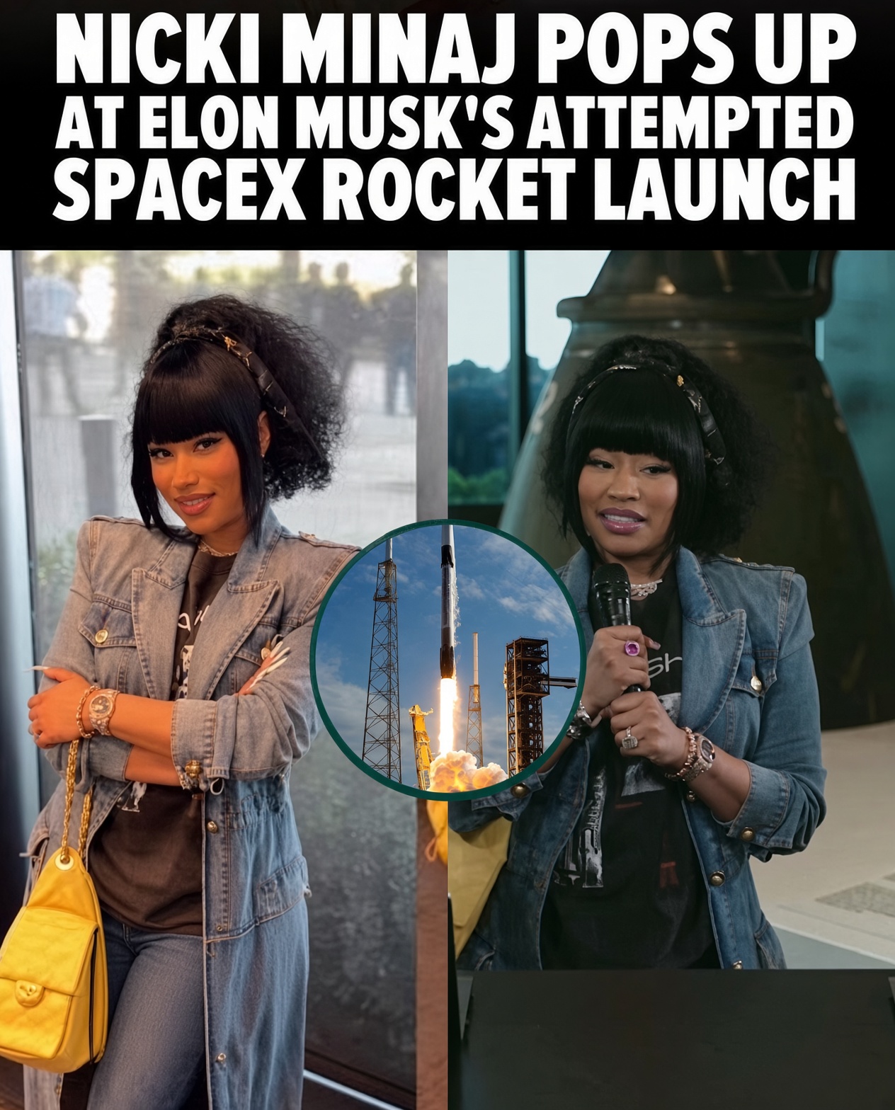 Nicki Minaj Pops Up at Elon Musk’s Attempted SpaceX Rocket Launch