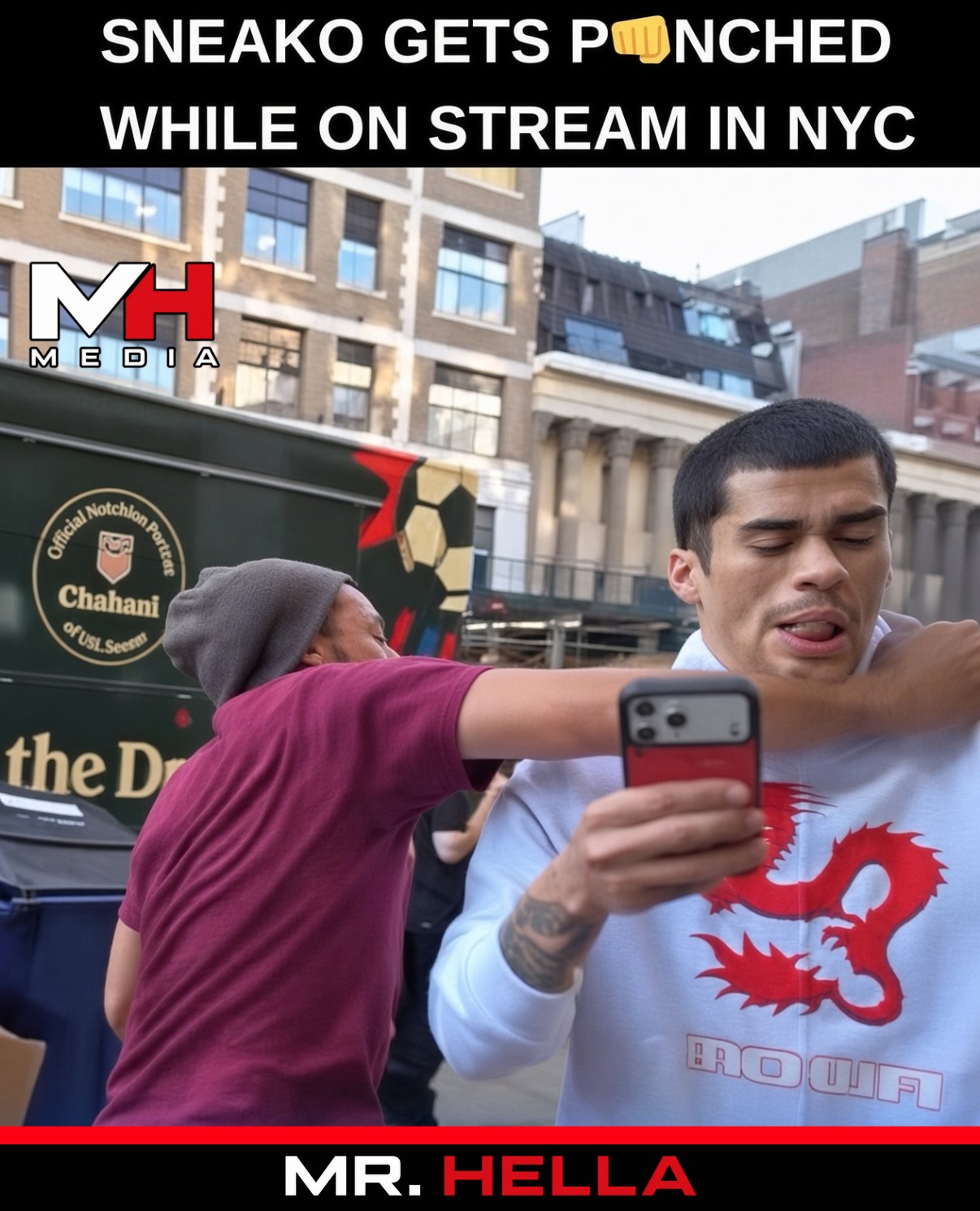 Sneako Gets Punched While on Stream in NYC
