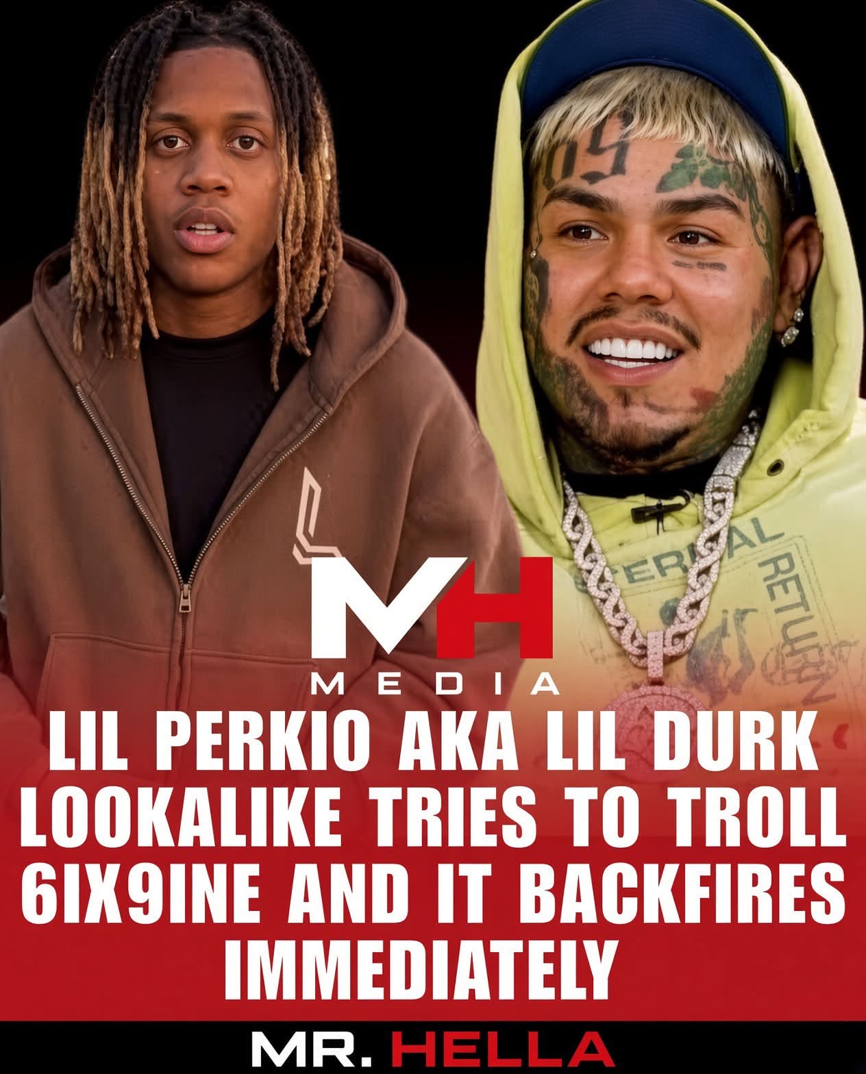 Lil Durk's lookalike, Perkio, tried to troll 6ix9ine but it backfired