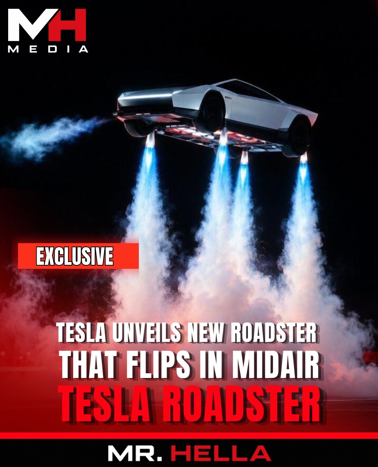 Tesla Unveils New Roadster That Flips in Midair, Claims 0–60 MPH in Under One Second as Pricing Details Emerge
