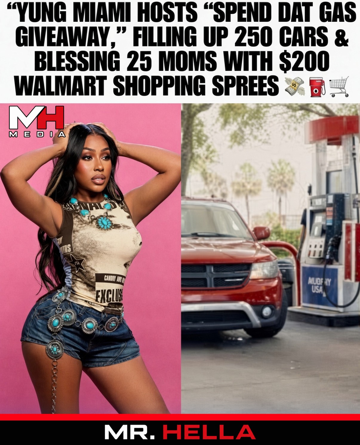 Yung Miami Hosts “Spend Dat Gas Giveaway,” Filling Up 250 Cars