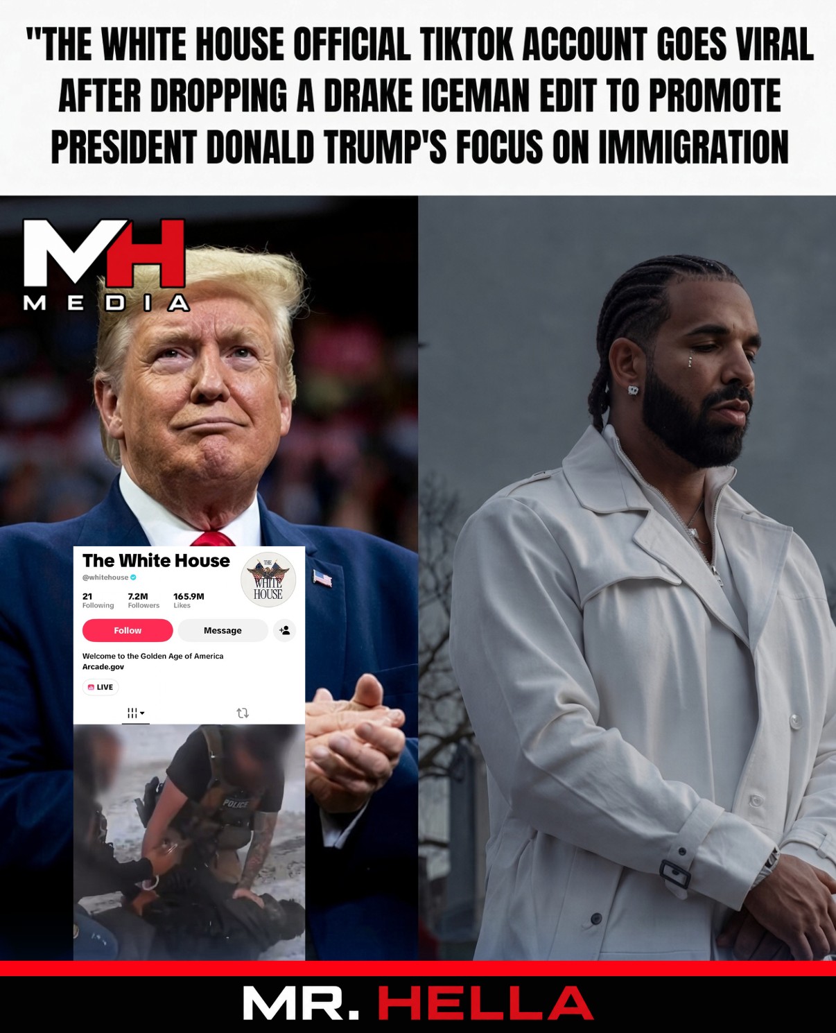 The White House Official TikTok Account Goes Viral After Dropping a Drake ICEMAN Edit