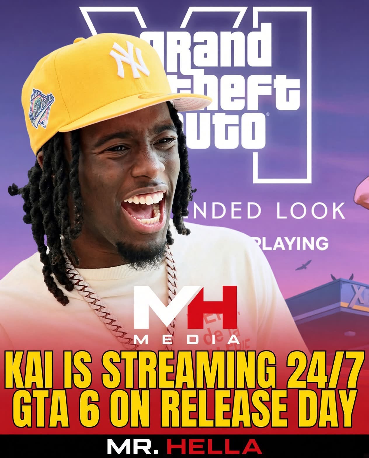 Kai Cenat Plans Massive GTA 6 Marathon Until He Reaches 100% Completion