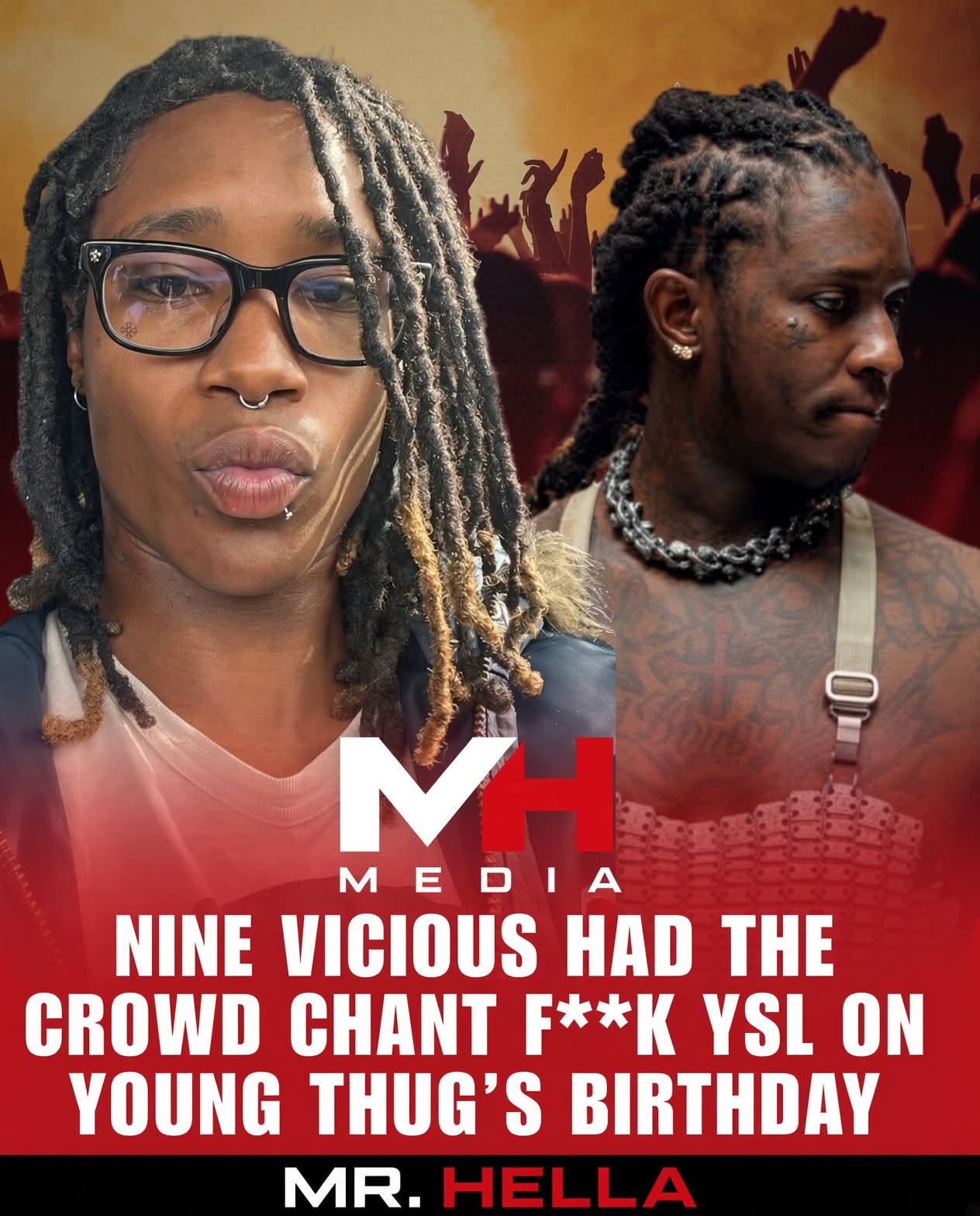 Nine Vicious stood on a stage and told a room to say “fuck YSL” louder