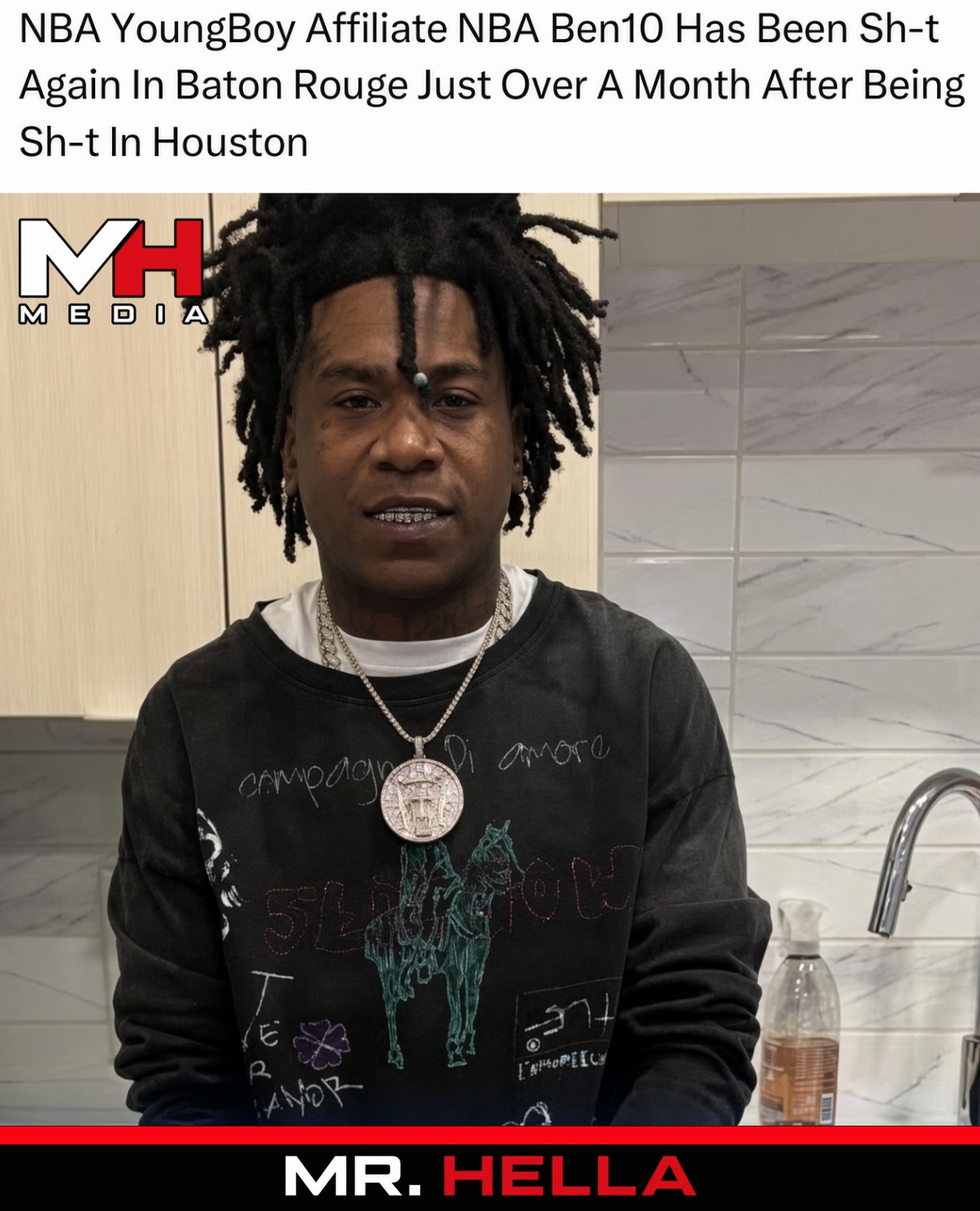 NBA YoungBoy Affiliate NBA Ben10 Has Been Shot Again in Baton Rouge