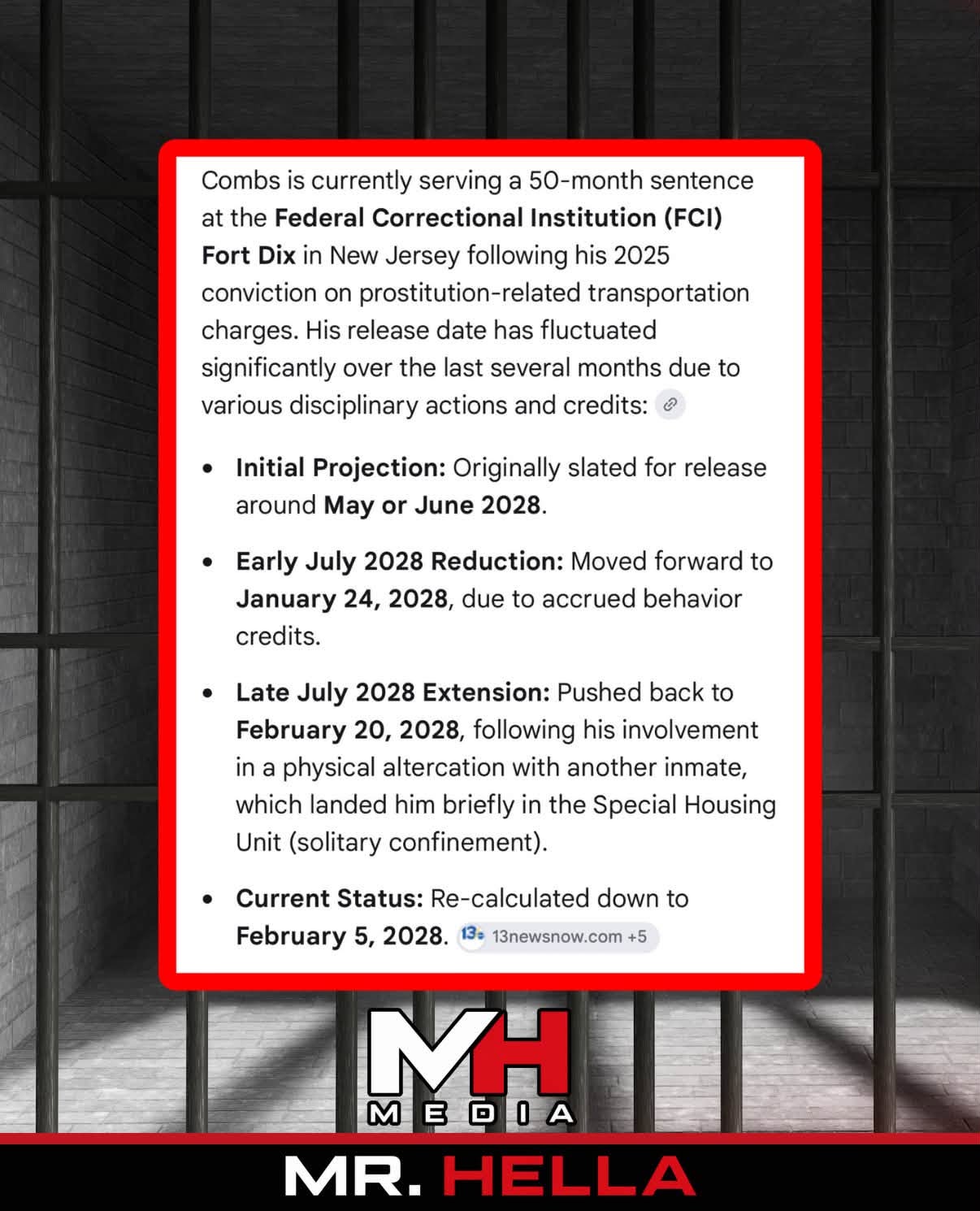 Diddy’s Projected Federal Prison Release Date Moves Up to February 2028 — image 2