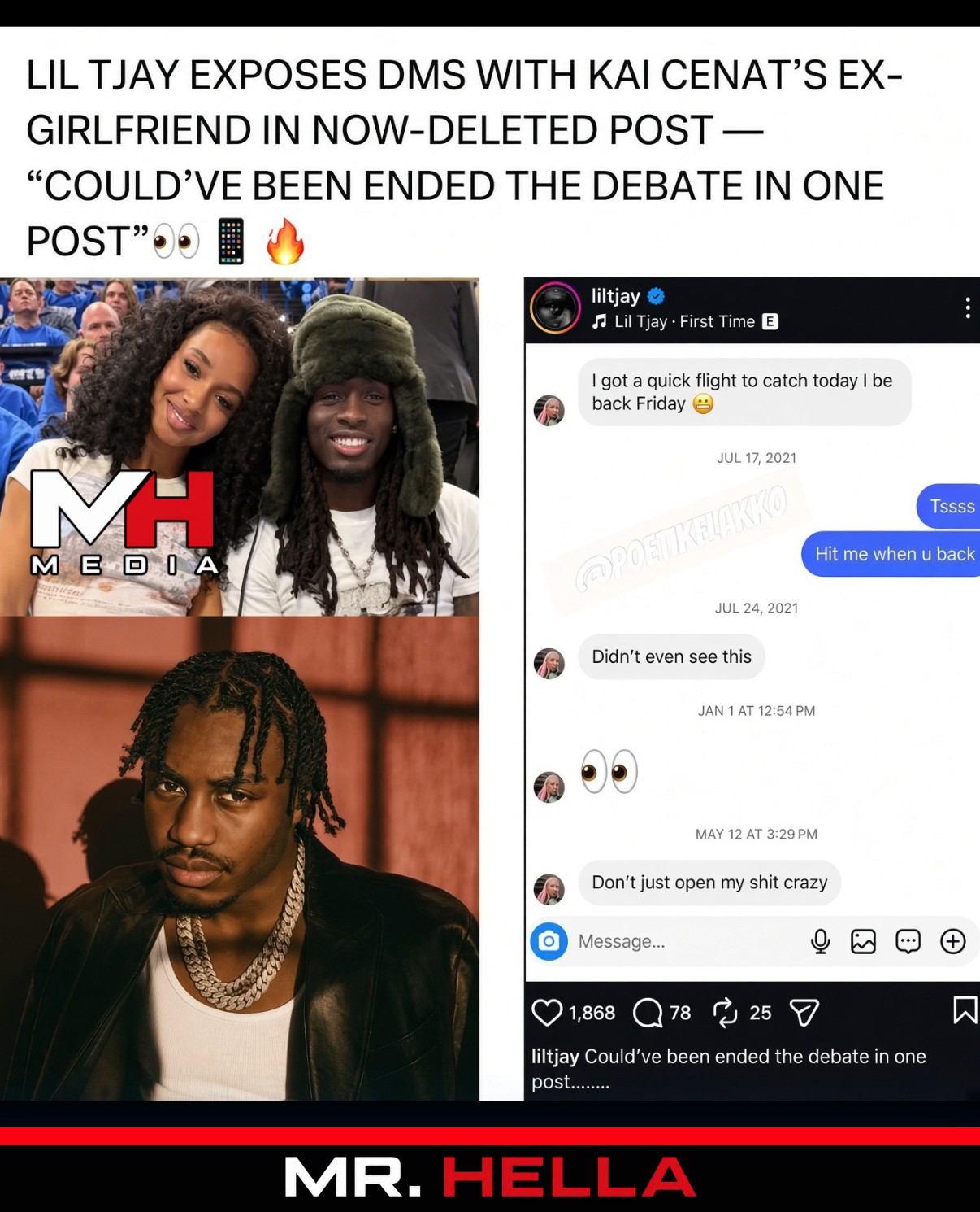 Lil Tjay Exposes DMs With Kai Cenat’s Ex-Girlfriend in Now-Deleted Post