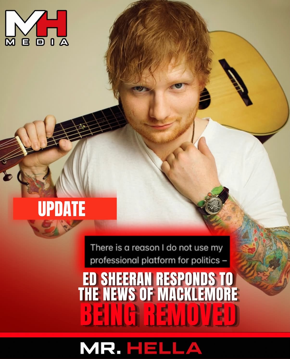 Ed Sheeran Breaks Silence on Macklemore’s Tour Removal, Says Decision ‘Was Not Mine’