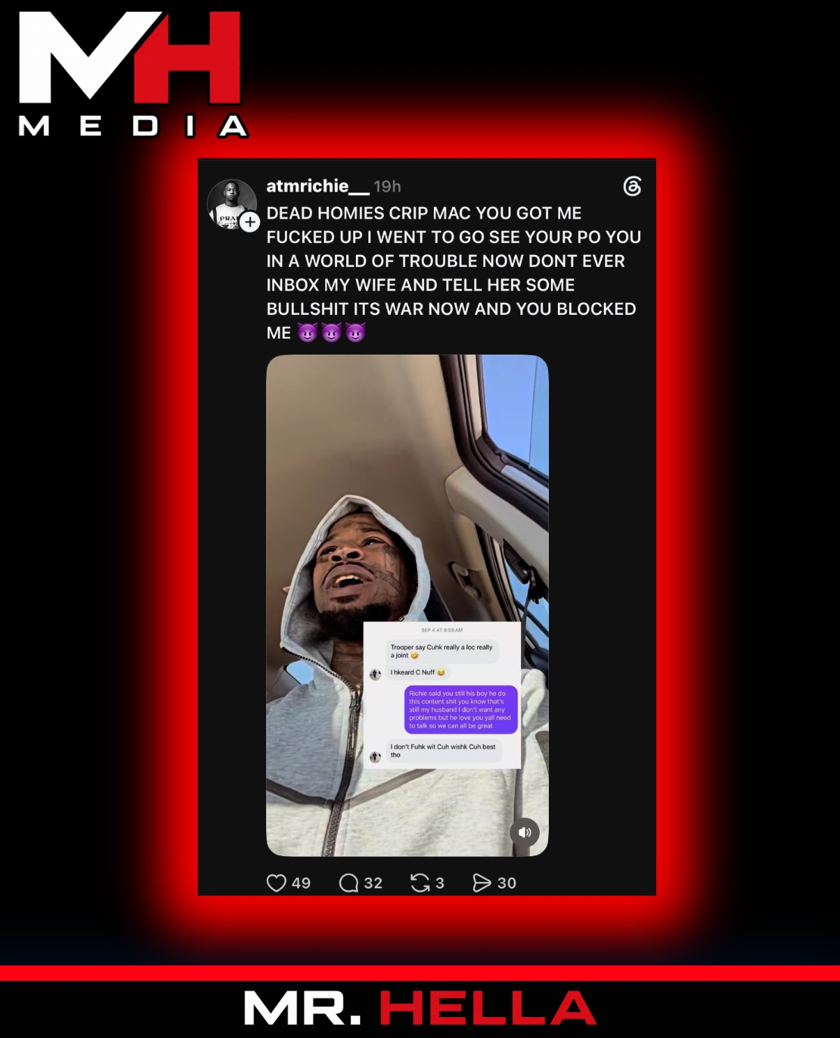 ATM Ritchie Posts Video of Himself Reporting Crip Mac to Probation — image 2