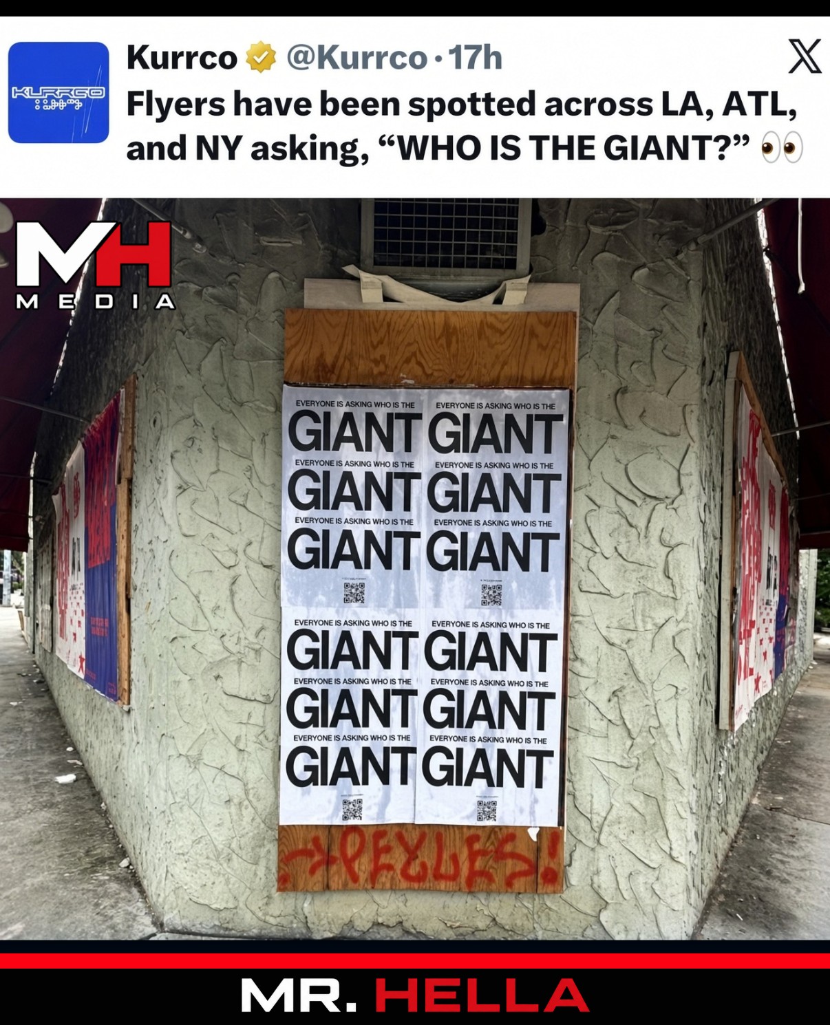 Flyers Have Been Spotted Across LA, ATL, and NY Asking, “WHO IS THE GIANT?”