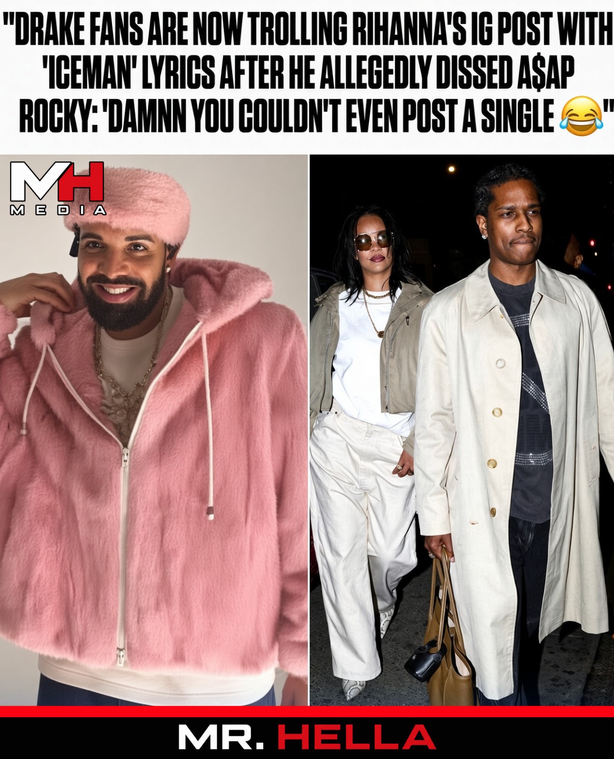 Drake Fans Are Now Trolling Rihanna’s IG Post With ICEMAN Lyrics
