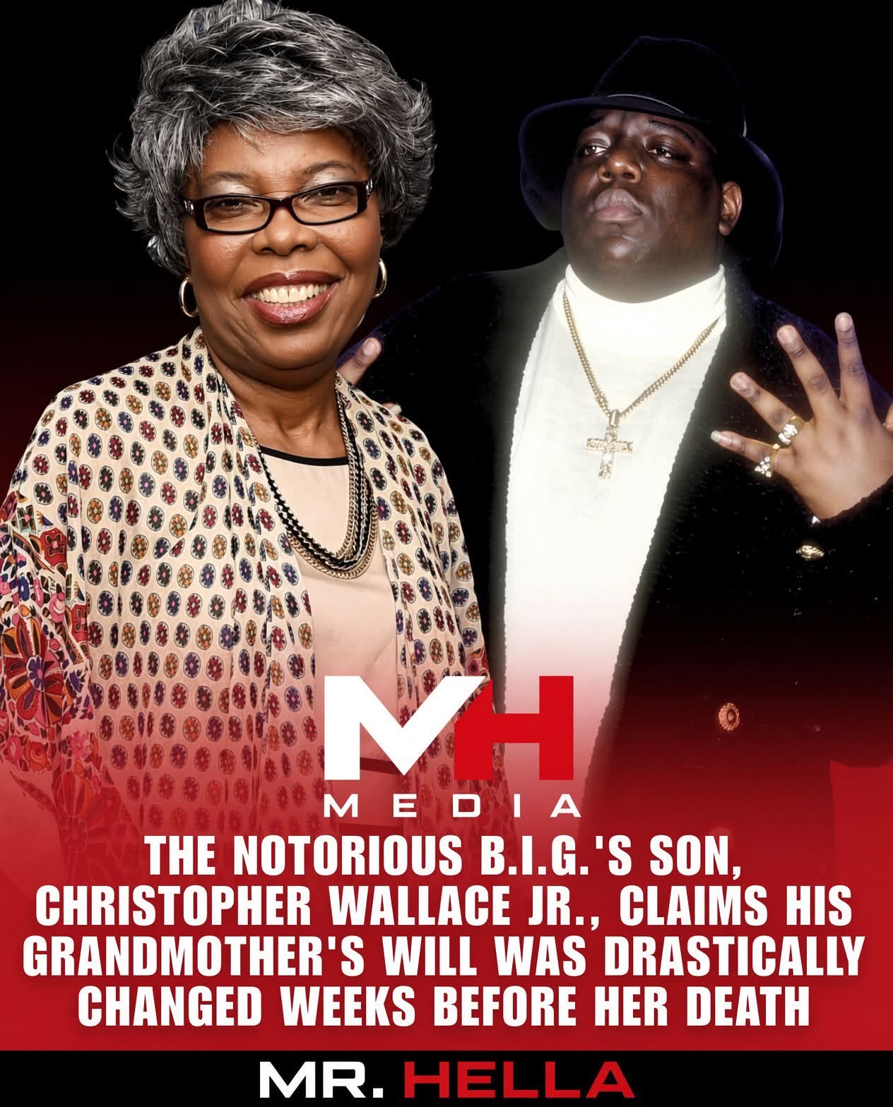 Christopher Wallace Jr. has asked a Pennsylvania court to throw out paperwork his grandmother signed