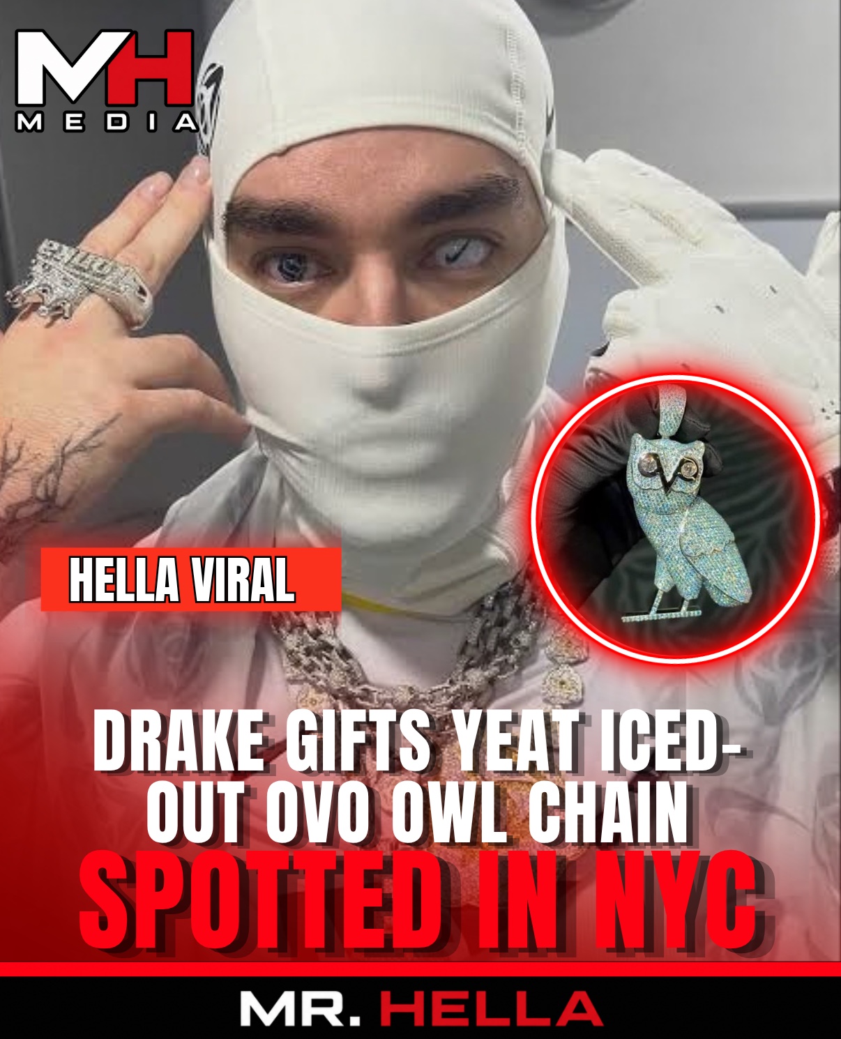 Drake Reportedly Gifts Yeat Iced-Out OVO Owl Chain