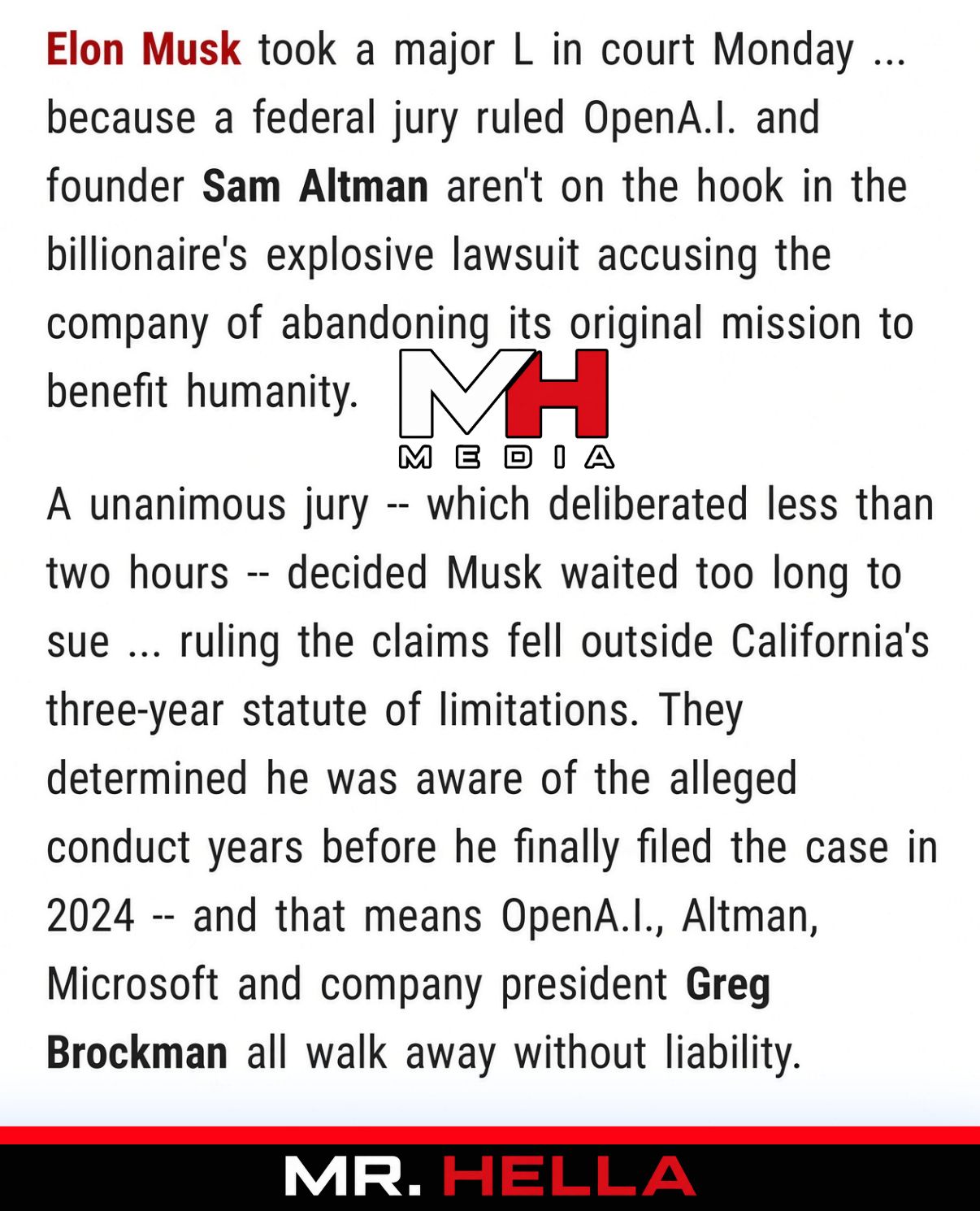 Elon Musk Loses Massive Lawsuit Against OpenAI, Sam Altman — image 2