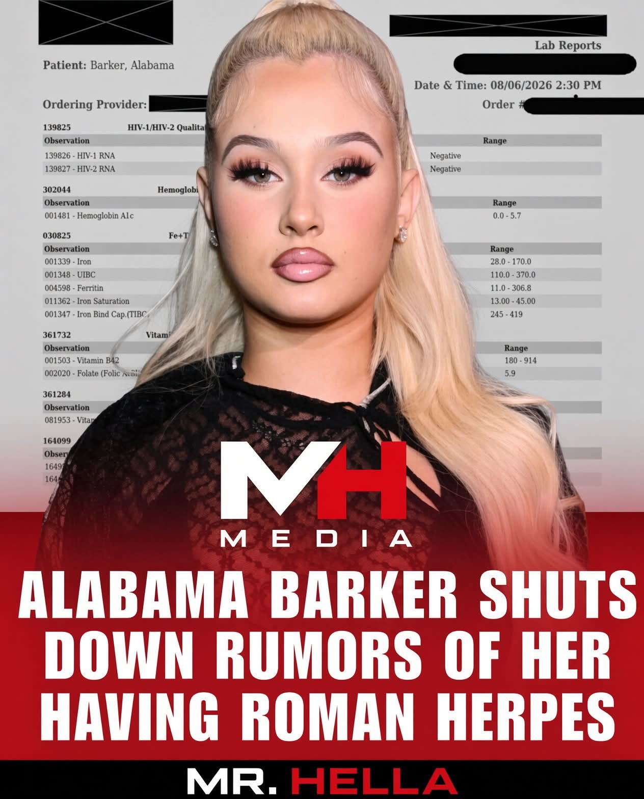 Alabama Barker Posted Negative HSV Bloodwork
