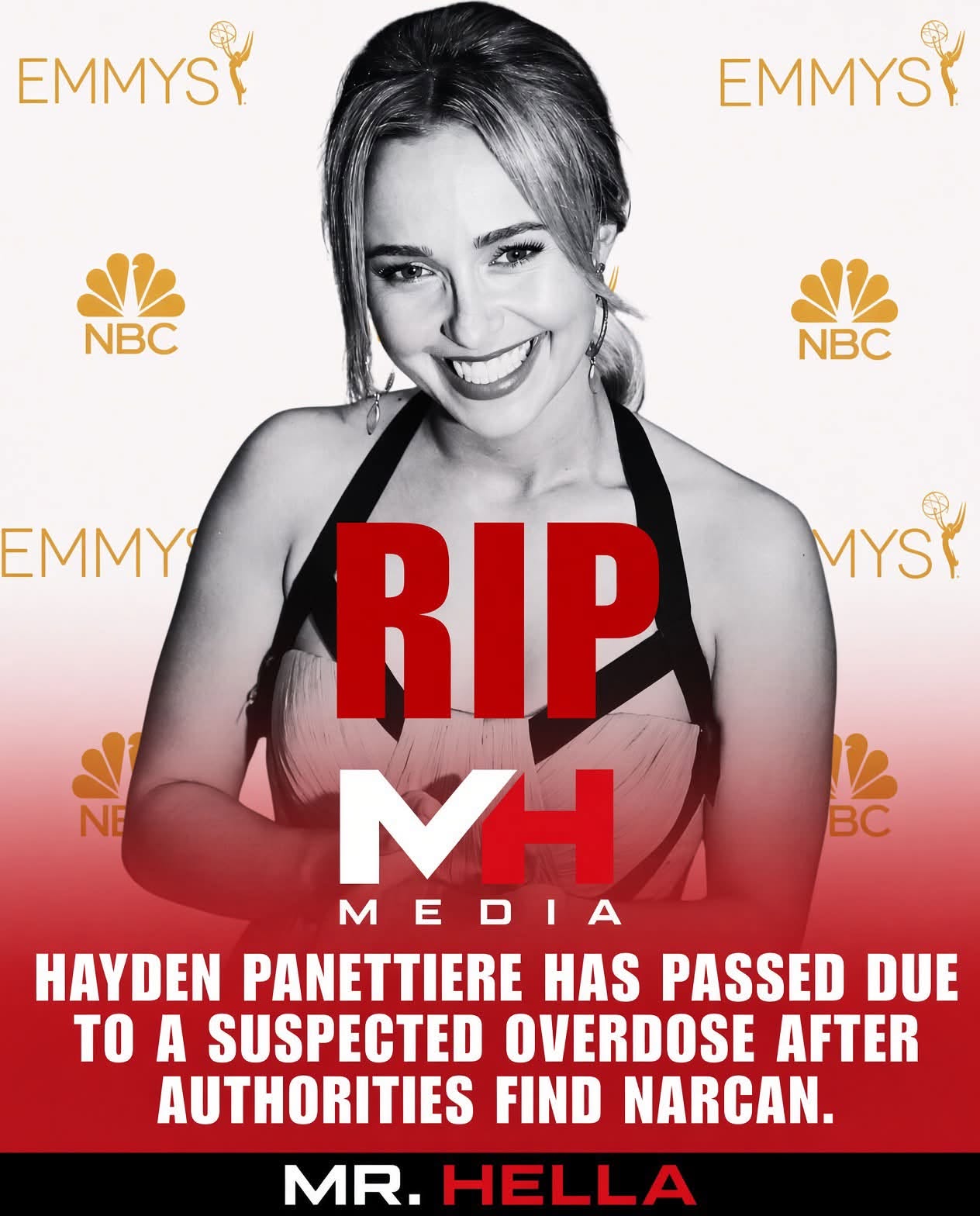 Hayden Panettiere died on Sunday, August 16, 2026 Toxicology Report PENDING