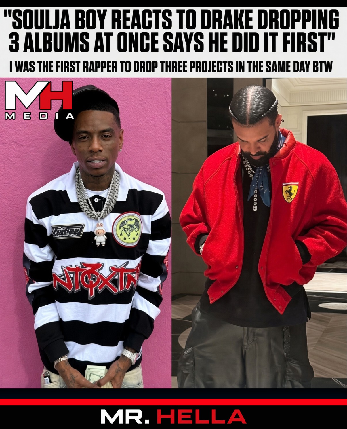 Soulja Boy Reacts to Drake Dropping 3 Albums at Once, Says He Did It First