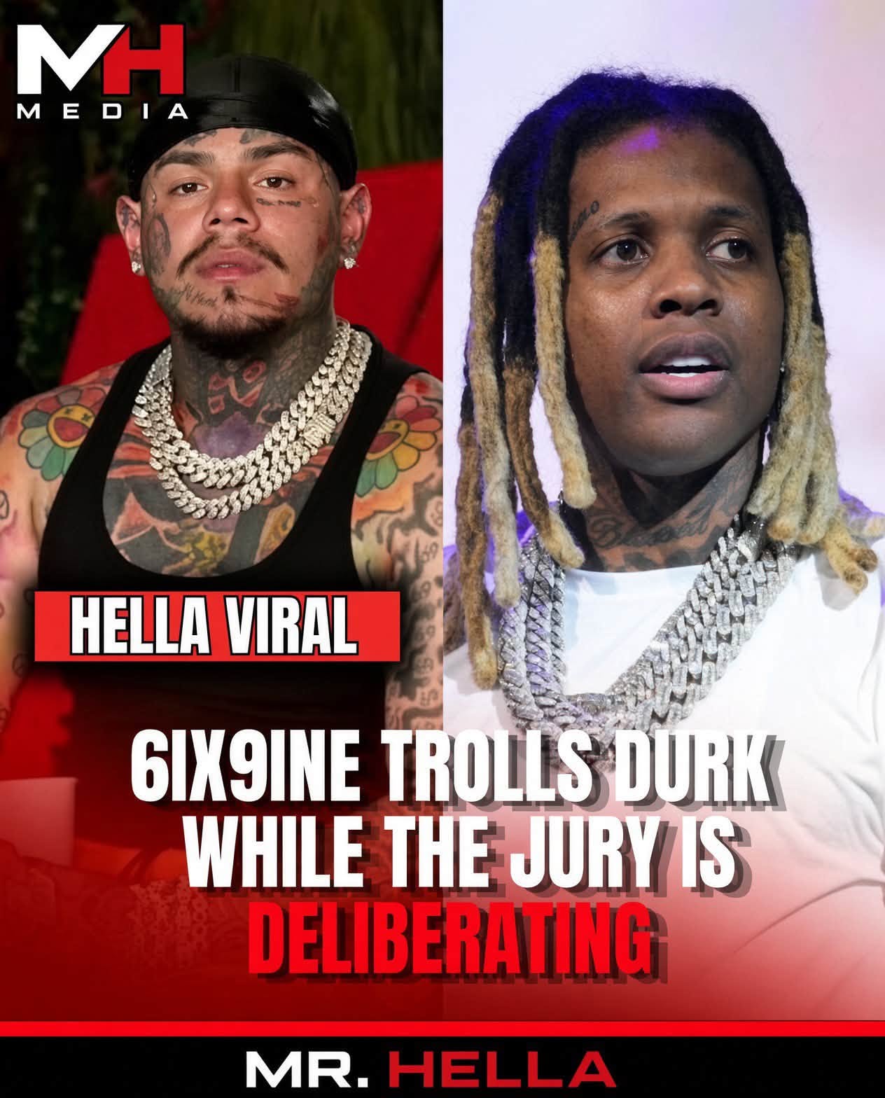 6ix9ine Trolls Lil Durk Over Federal Trial, Plans ‘Going-Away Party’ If Rapper Is Found Guilty