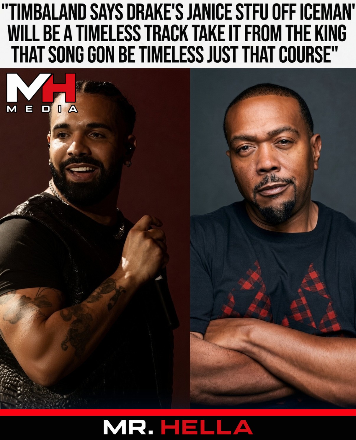 Timbaland Says Drake’s “Janice STFU” off ICEMAN Will Be a Timeless Track